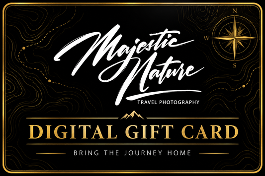 Majestic Nature Photography digital gift card in black and gold